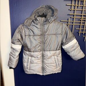 Kids Silver Puffer Jacket
